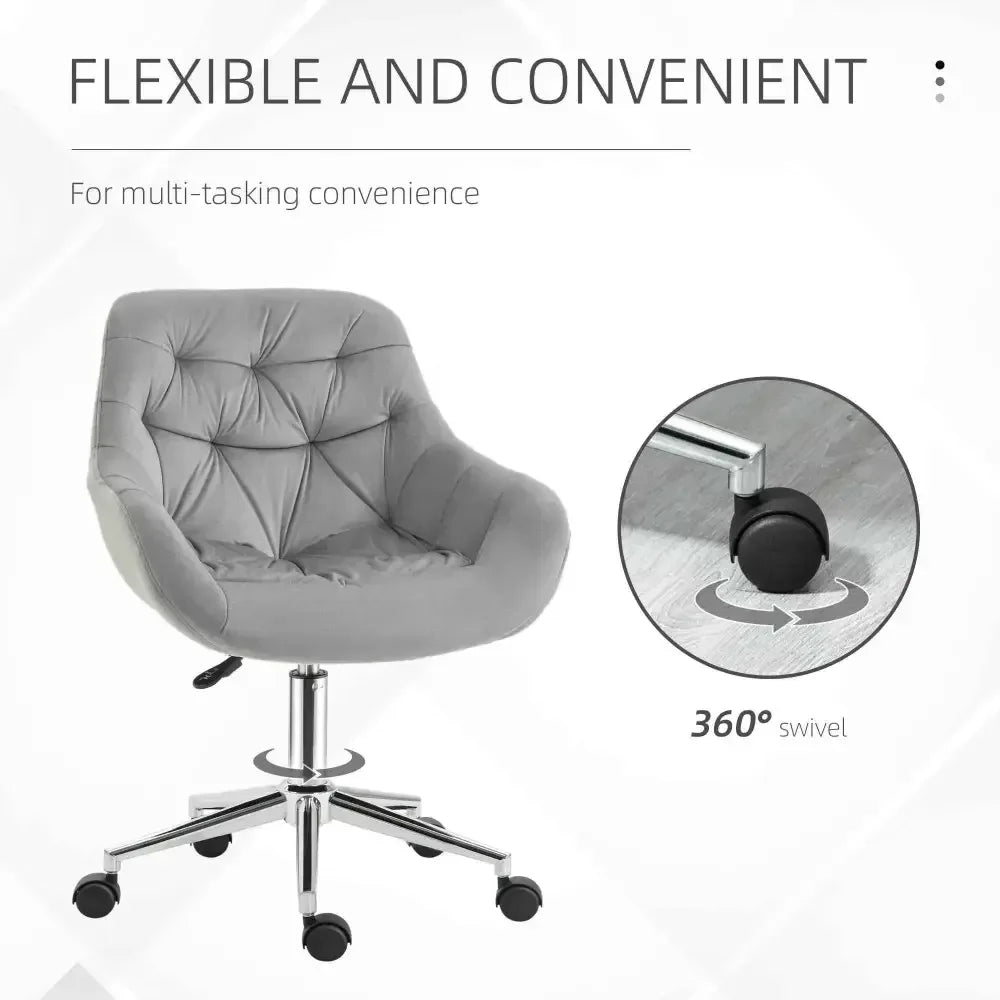 Velvet Home Office Chair with Adjustable Height - Ergo Heights