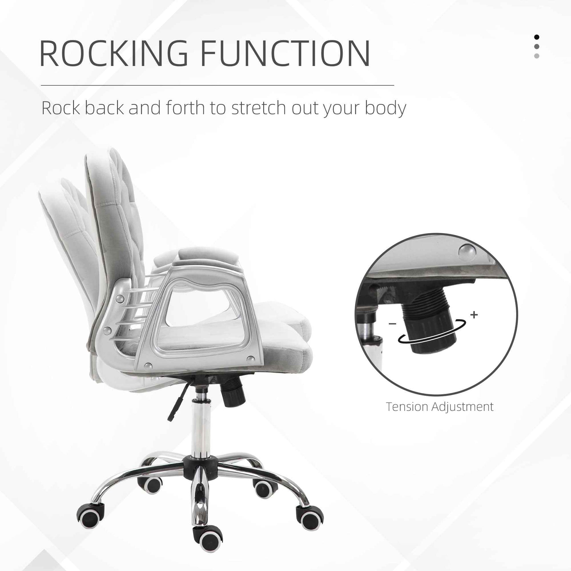 Ergo Heights Diamante Swivel Office Chair White Gold - Ergo Heights