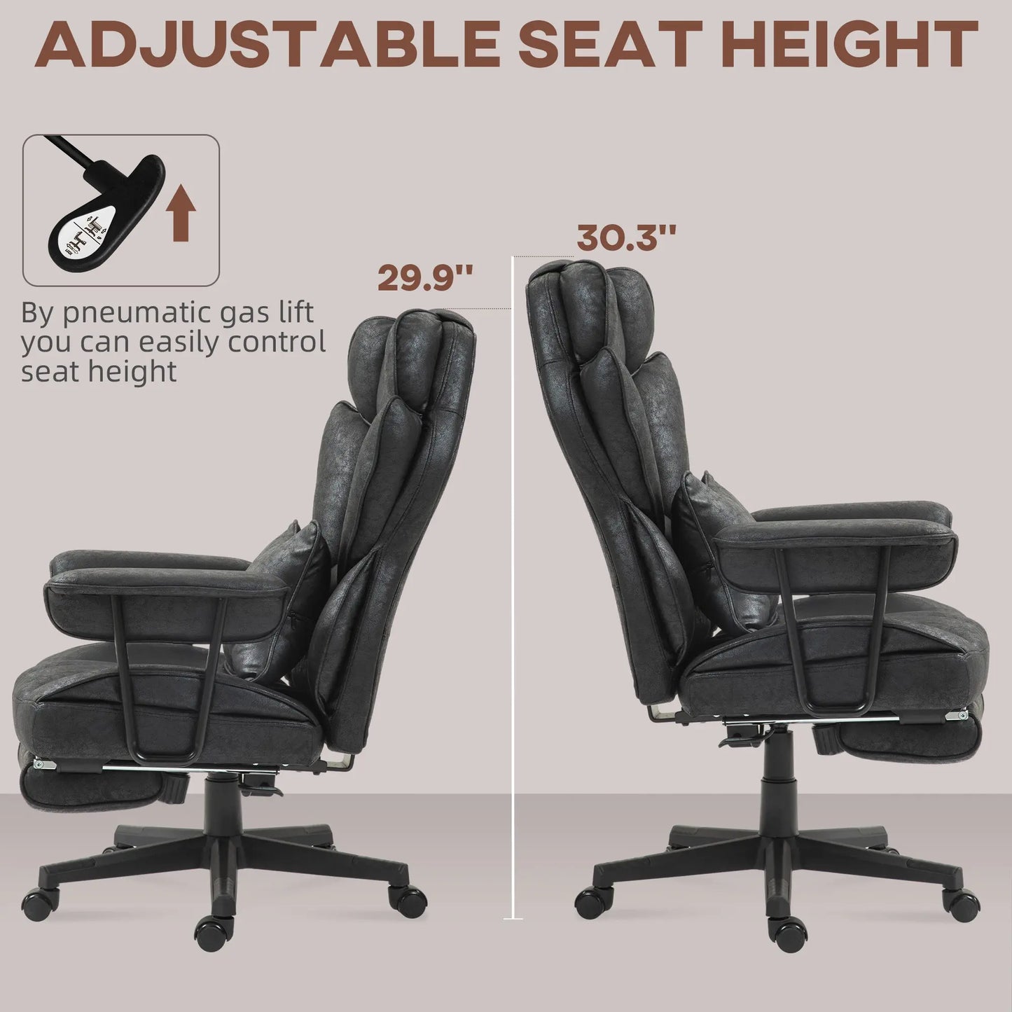 Office Chair, Ergonomic Desk Chair with Foot Rest, Lumbar Support