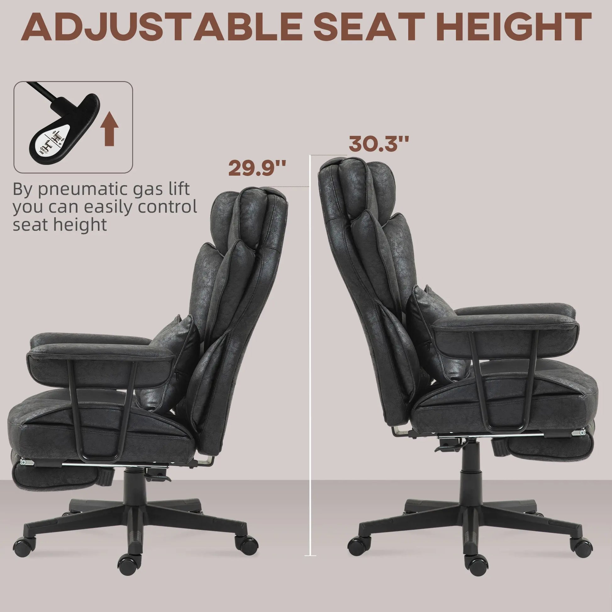 Office Chair, Ergonomic Desk Chair with Foot Rest, Lumbar Support