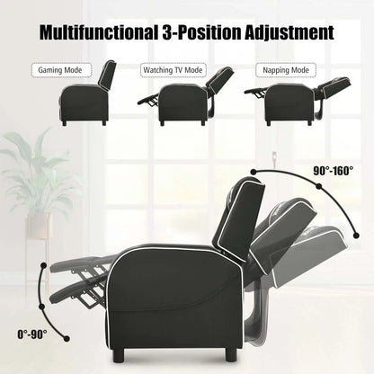 Adjustable Gaming Chair with Footrest Headrest and Lumbar Support