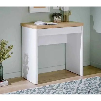 Compact Oak Desk for Small Spaces - Ergo Heights