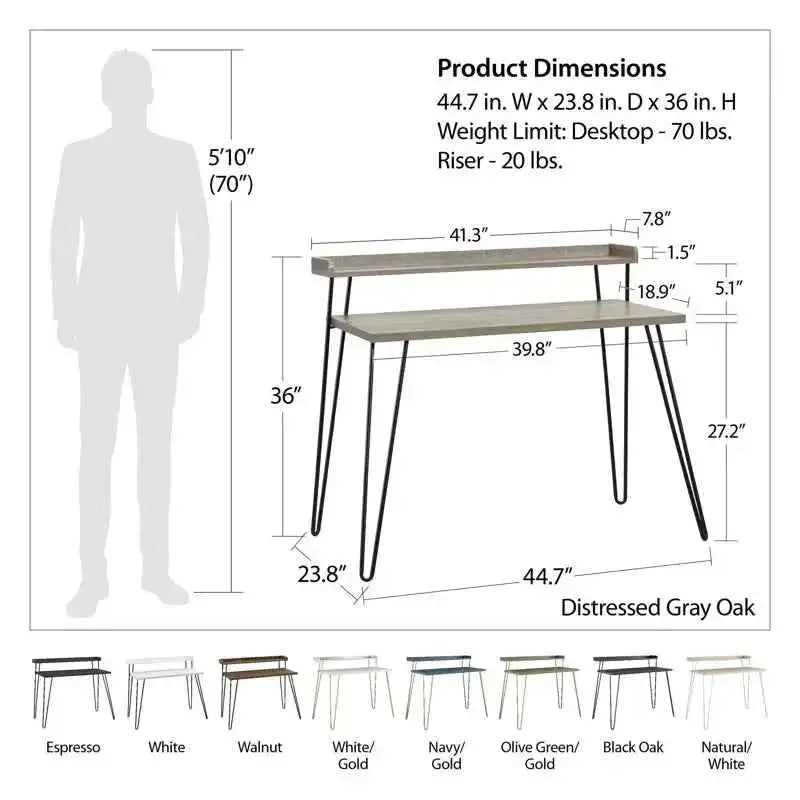 Laszlo Modern Writing Desk Made of Manufactured Wood - Ergo Heights