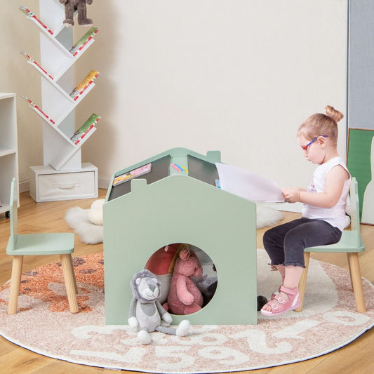 Ergo Heights Children's Chalkboard Table Set with Chairs.