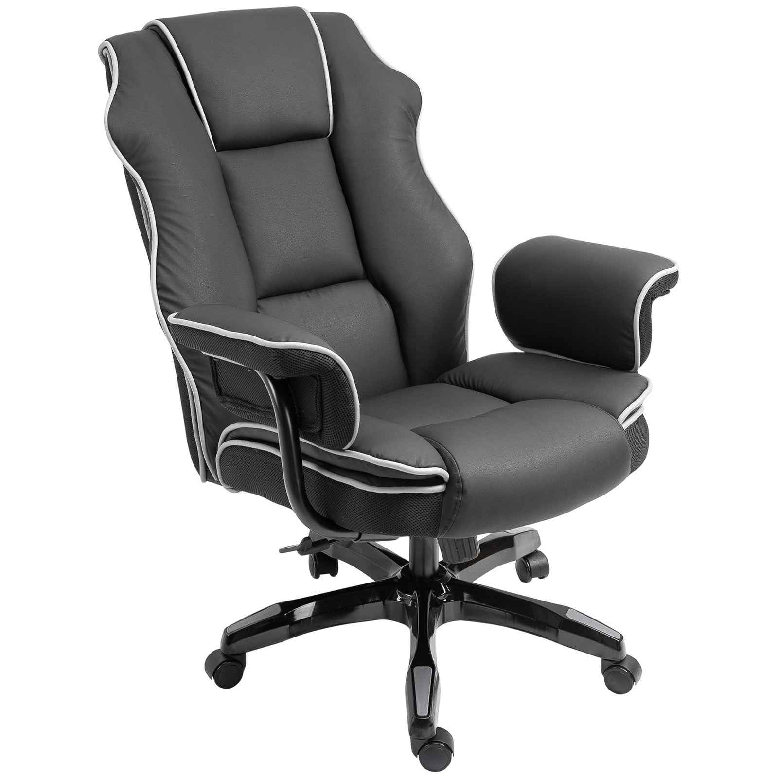 Black PU Executive Office Chair with Recline & Style - Ergo Heights