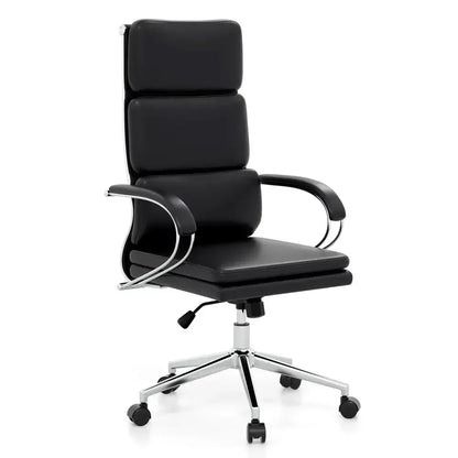 Executive Leather Chair with Ergonomic Comfort and Chrome Base - Ergo Heights