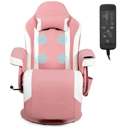 Electric Massage Gaming Chair with Cup Holder and Side Pouch - Ergo Heights