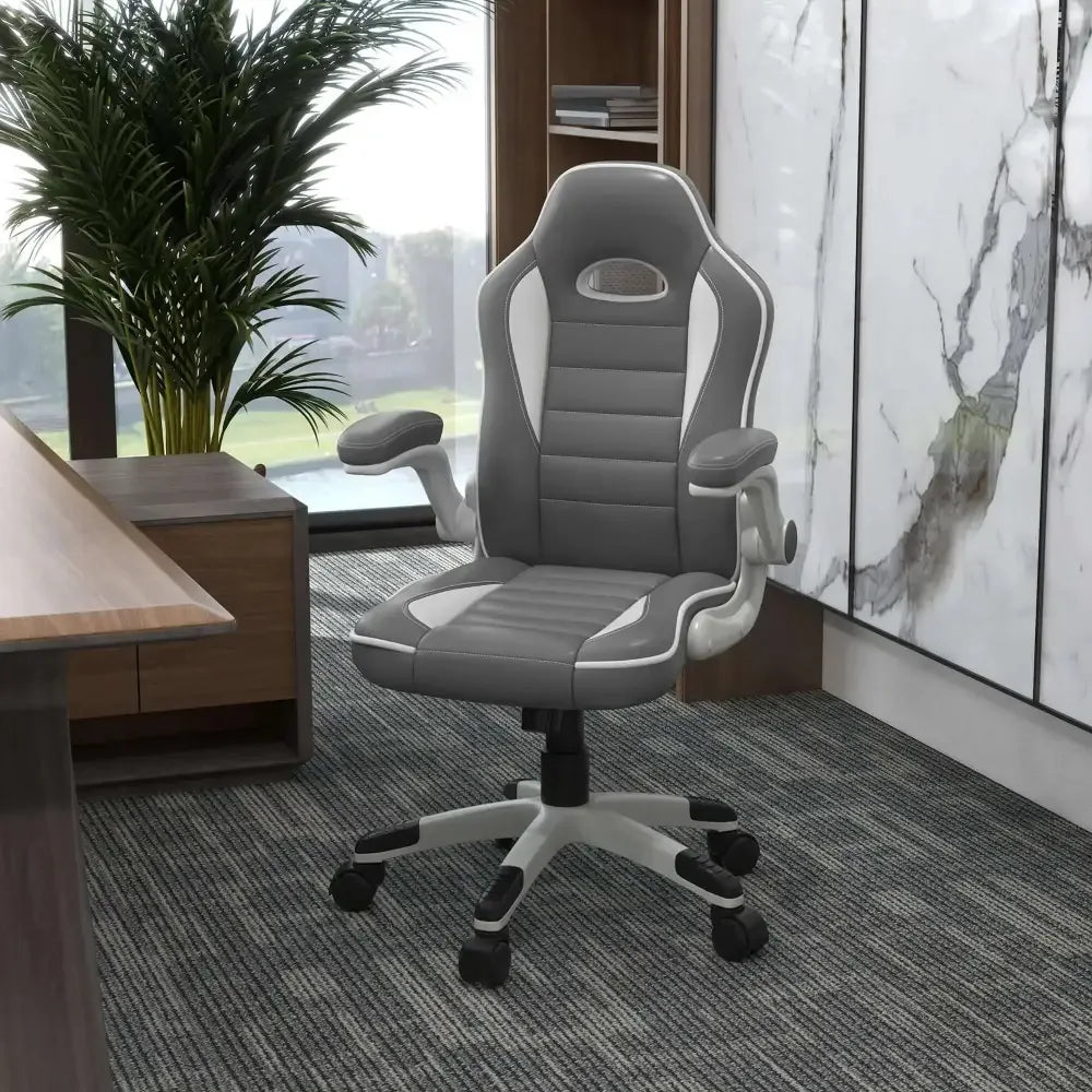 Racing Gaming Chair Height Adjustable Swivel Chair with Flip up Armrests - Ergo Heights
