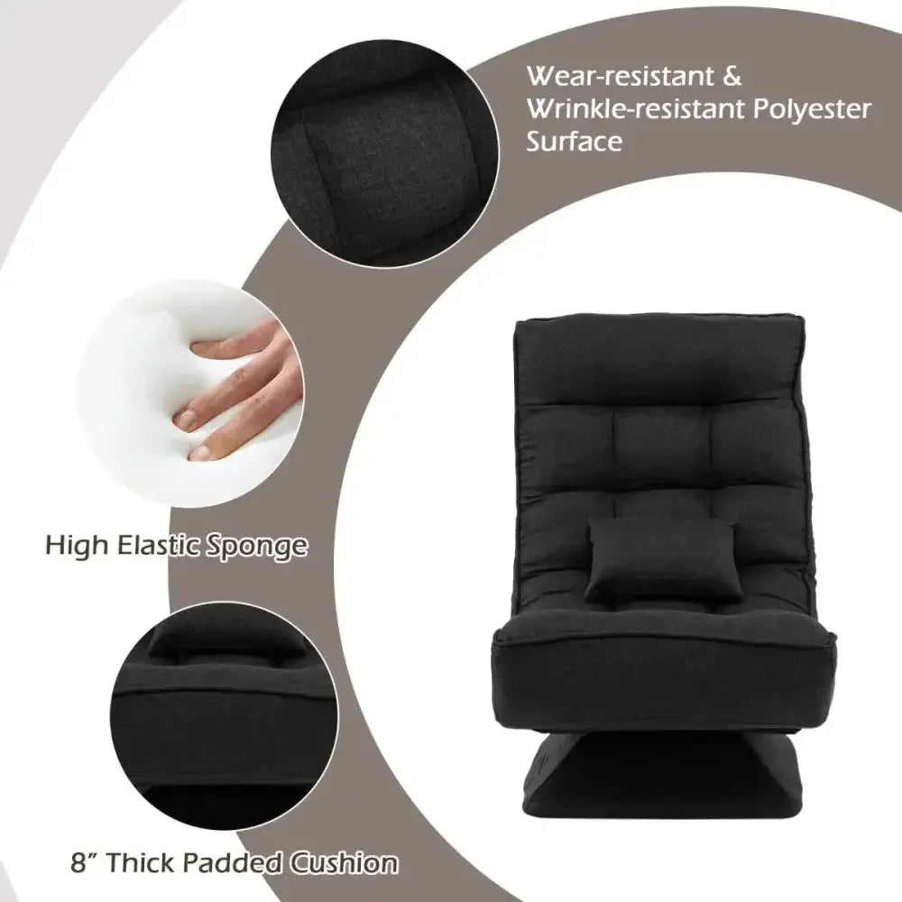 Adjustable floor chair with ergonomic lumbar support - Ergo Heights