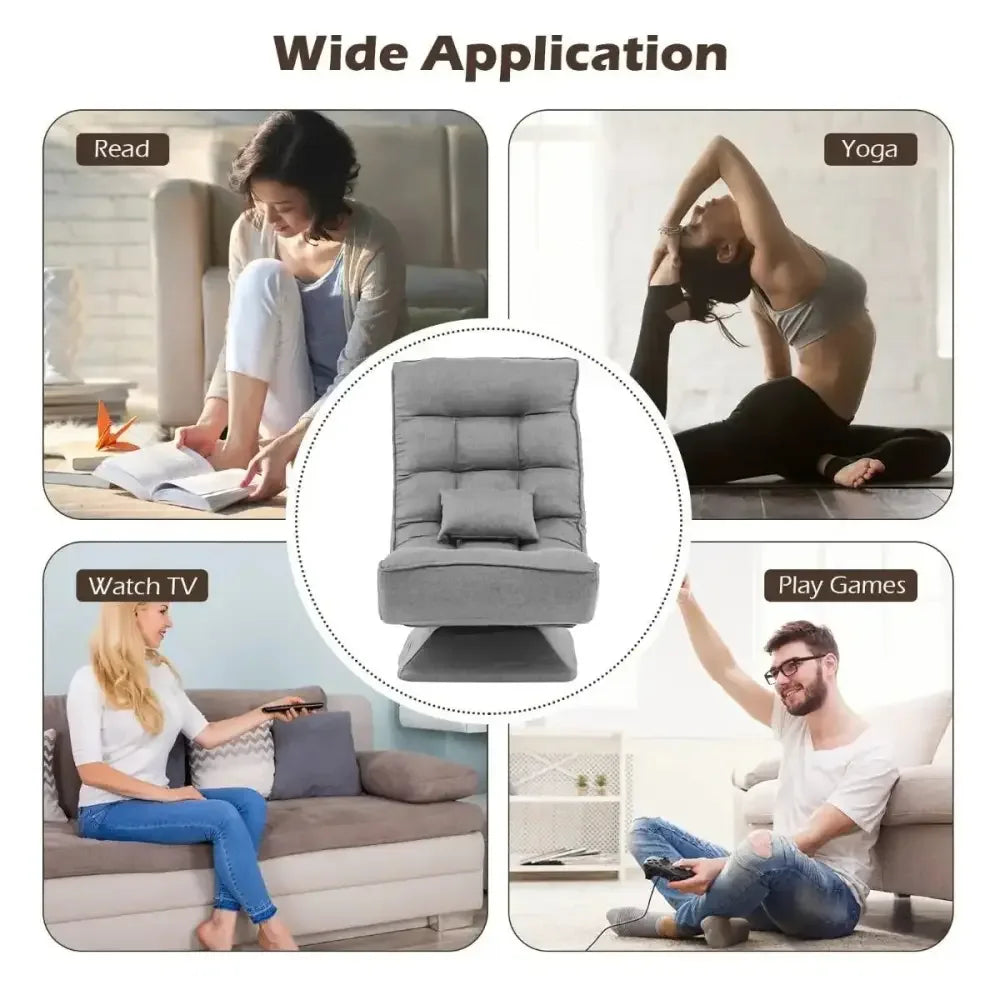 Adjustable floor chair with ergonomic lumbar support - Ergo Heights