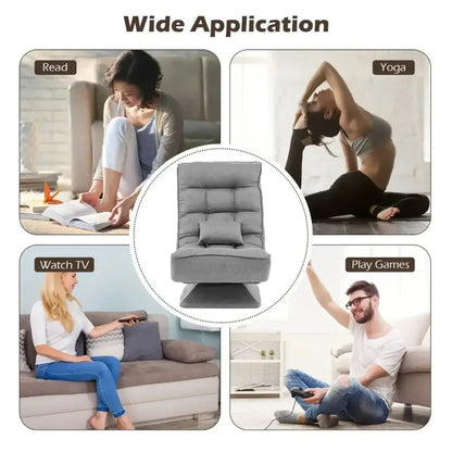 Adjustable floor chair with ergonomic lumbar support - Ergo Heights