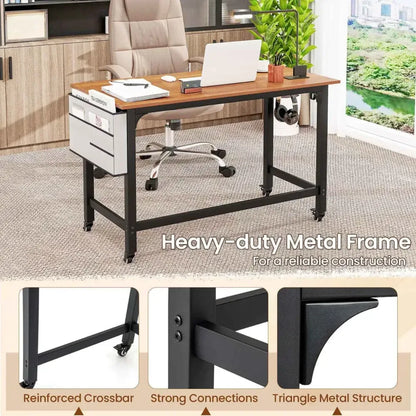 Ergo Heights Mobile Workstation with Smooth Rolling Caster Wheels - Ergo Heights