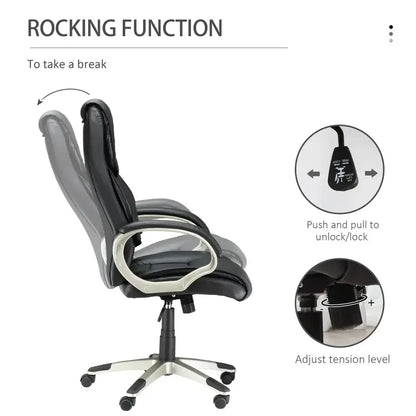 Executive Computer Office Desk Chair High Back Faux Leather Swivel Chair - Ergo Heights