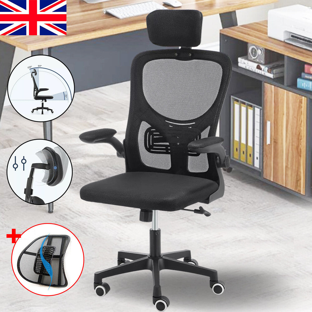 Mesh Office Chair Ergonomic 360° Swivel Lift Computer Desk Adjustable Height UK