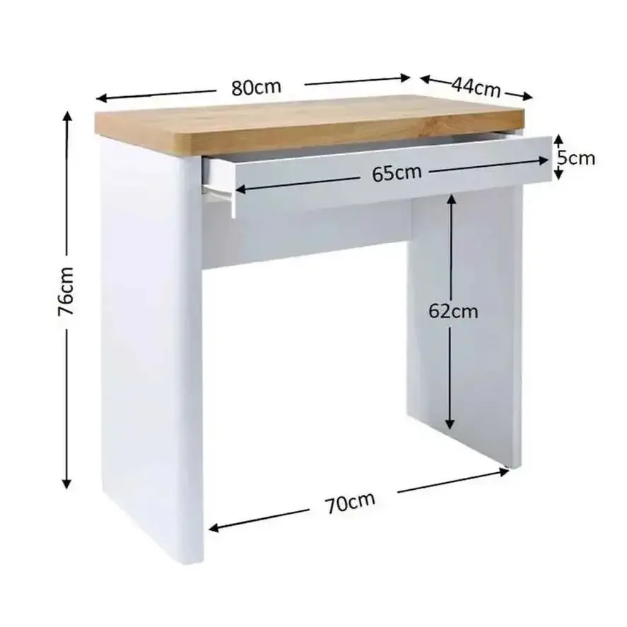 Compact Oak Desk for Small Spaces - Ergo Heights