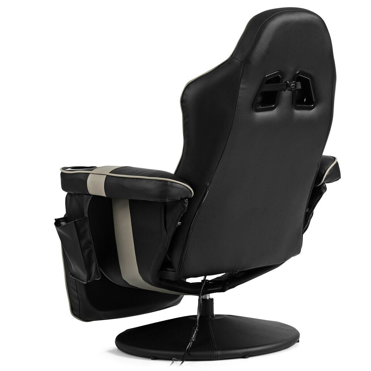 Electric Massage Gaming Chair with Cup Holder and Side Pouch