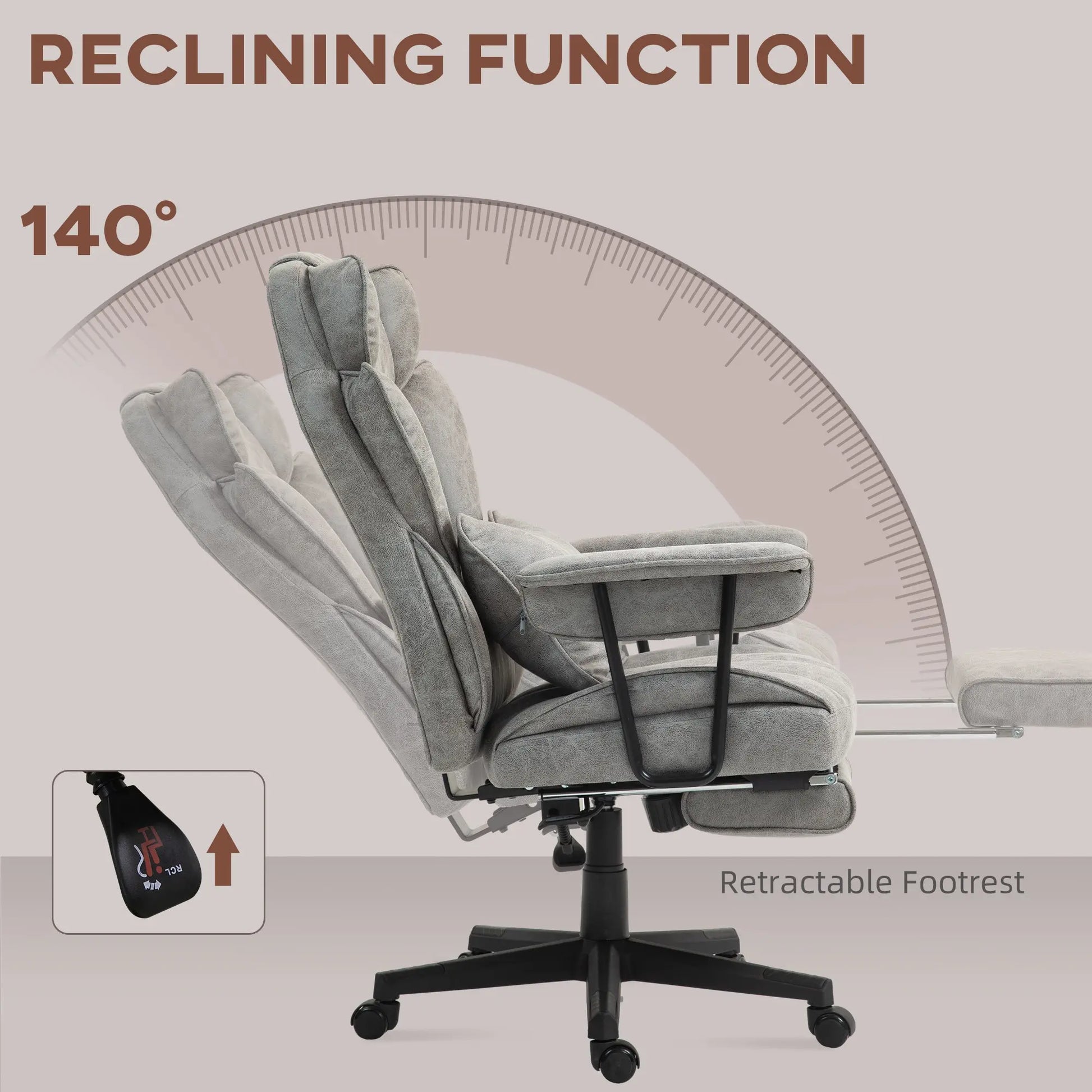 Office Chair, Ergonomic Desk Chair with Foot Rest, Lumbar Support
