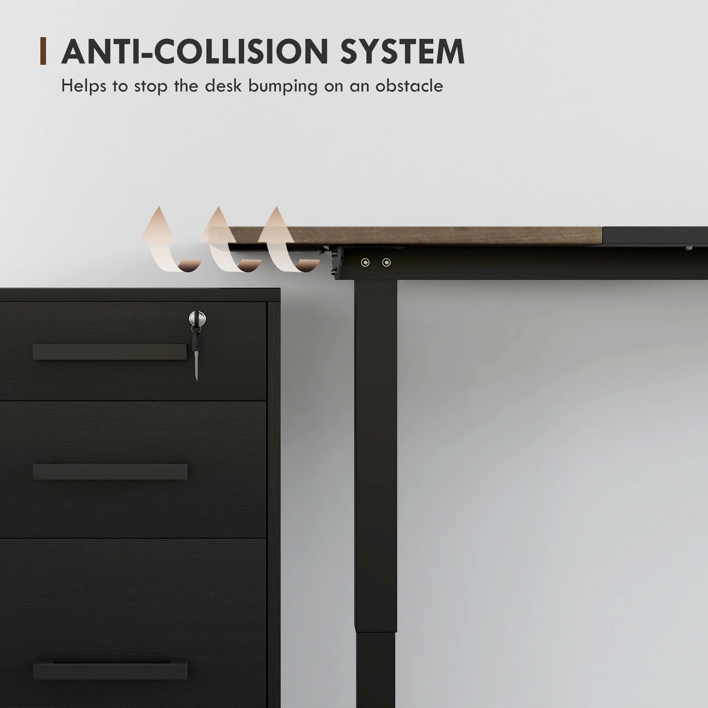 Height Adjustable Electric Standing Desk Stand up Desk for Home Office Black