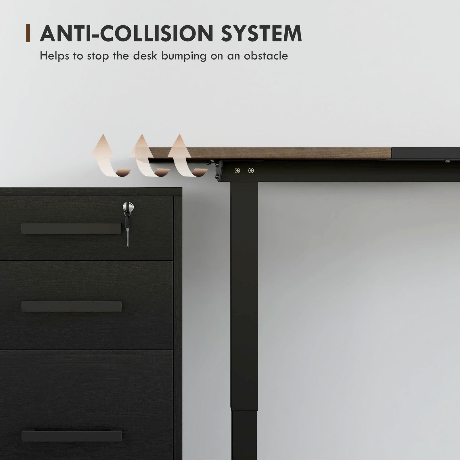 Height Adjustable Electric Standing Desk Stand up Desk for Home Office Black