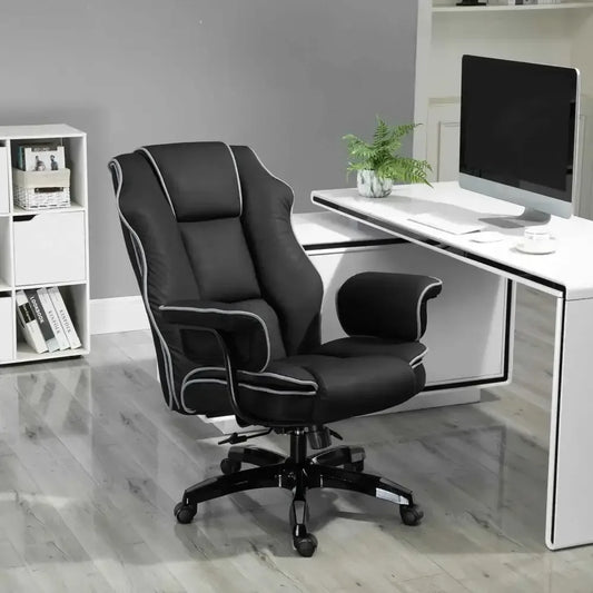 Black PU Executive Office Chair with Recline & Style - Ergo Heights