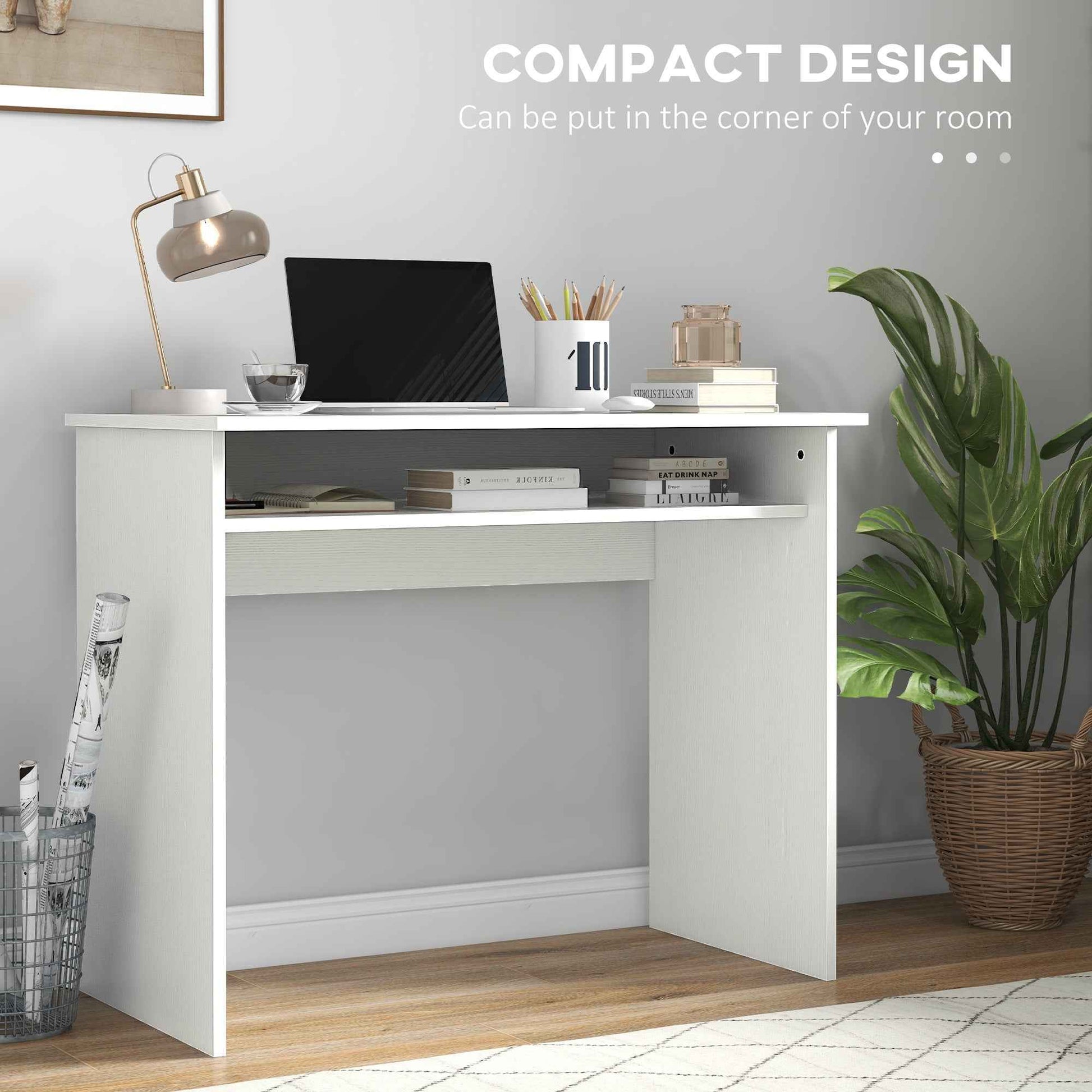 Writing Desk Laptop Table Workstation with Shelf Home Office - Ergo Heights