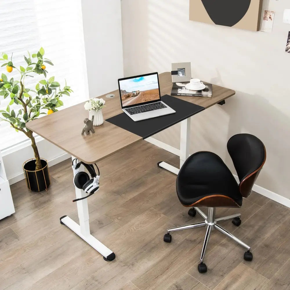 Height Adjustable Home Office Computer Desk with Headphone Hook