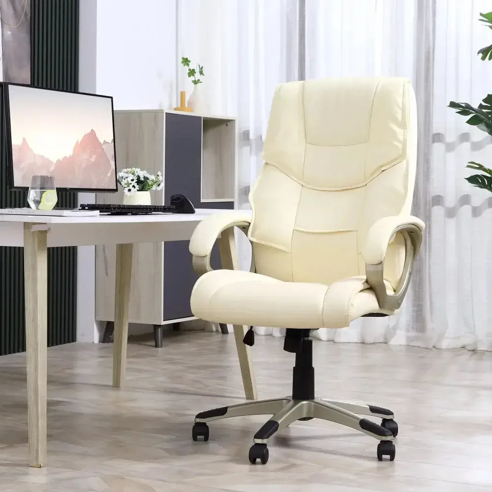Executive Computer Office Desk Chair High Back Faux Leather Swivel Chair - Ergo Heights