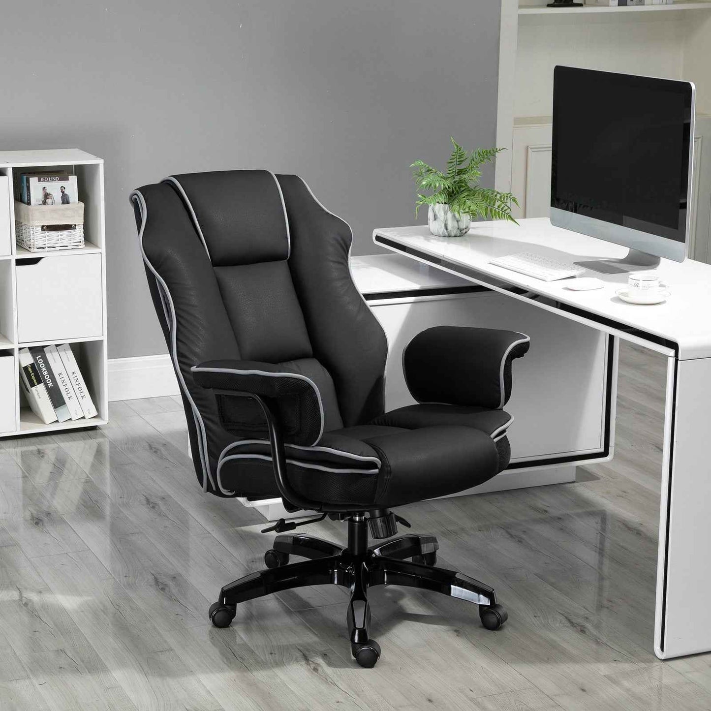 Black PU Executive Office Chair with Recline & Style - Ergo Heights