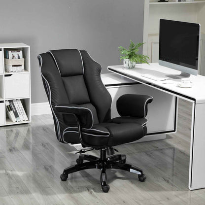 Black PU Executive Office Chair with Recline & Style - Ergo Heights