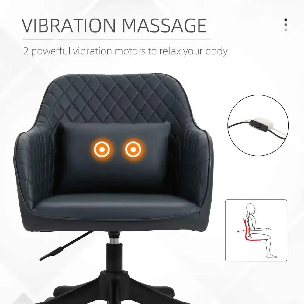 Rechargeable Massage Office Chair with Vibration Wheels - Ergo Heights