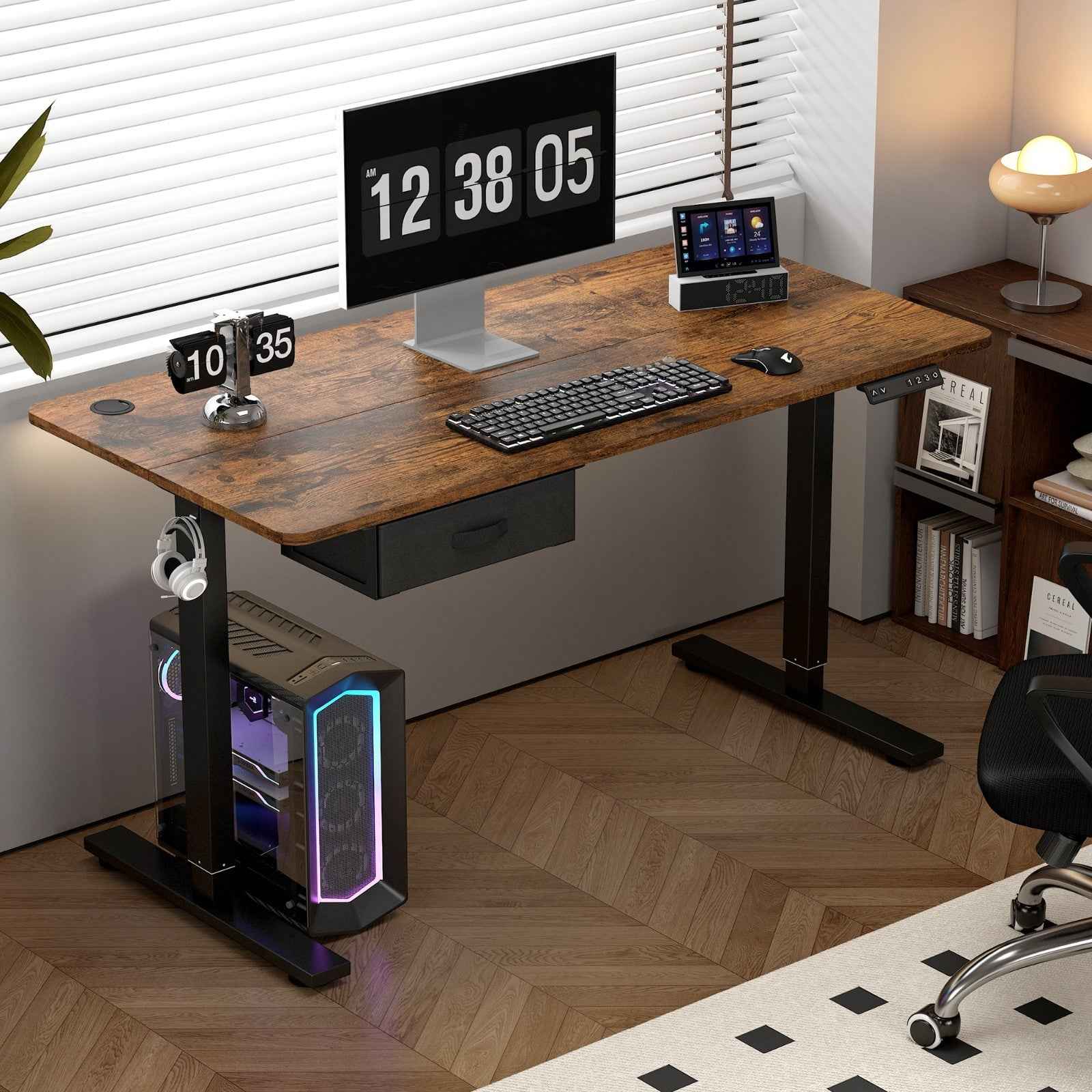 Electric Height Adjustable Standing Desk with Drawer - Ergo Heights