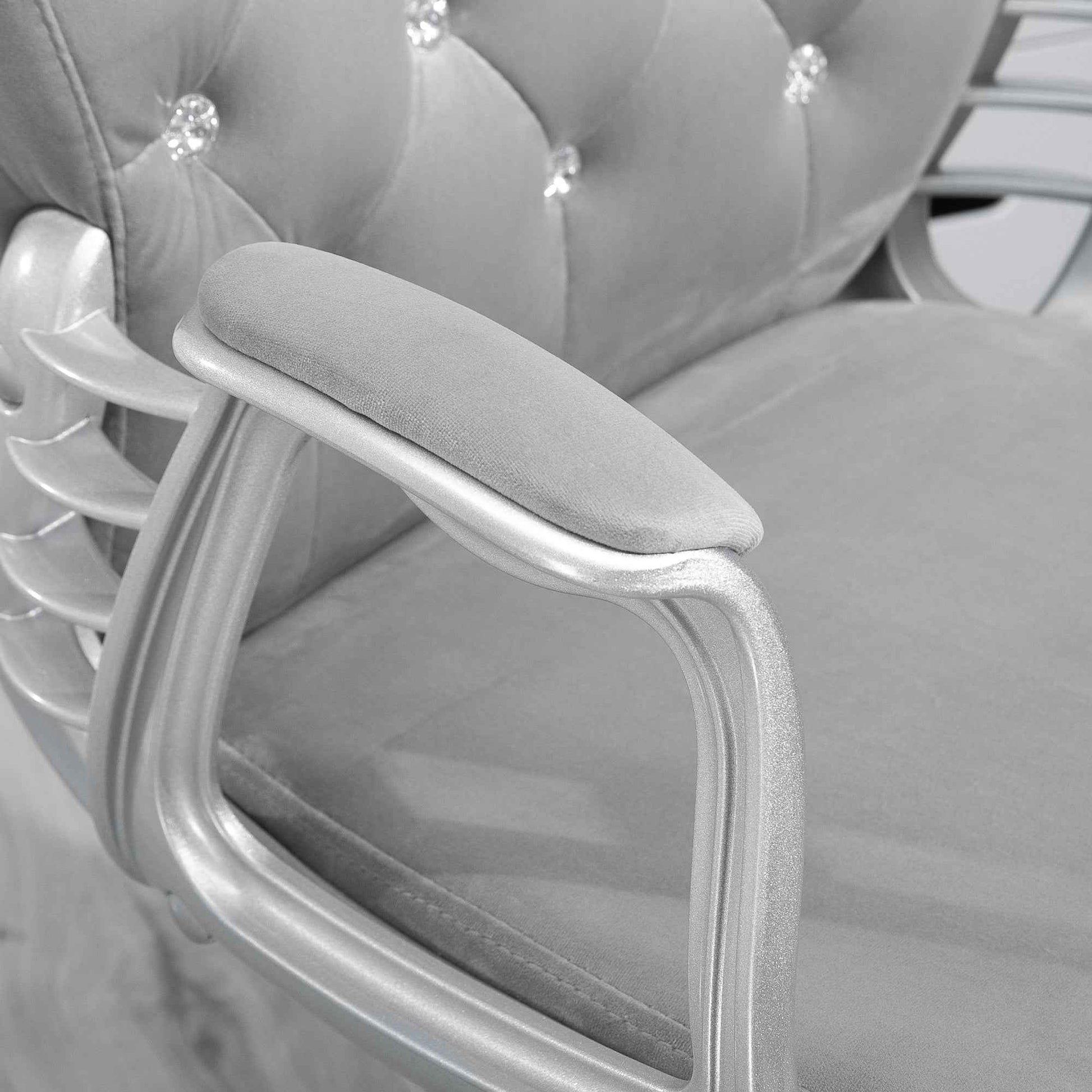 Ergo Heights Diamante Swivel Office Chair White Gold - Ergo Heights