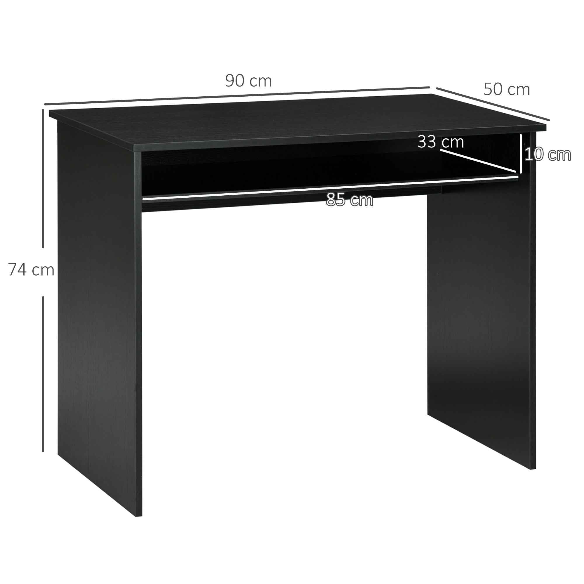 Writing Desk Workstation with Shelf and Laptop Table - Ergo Heights
