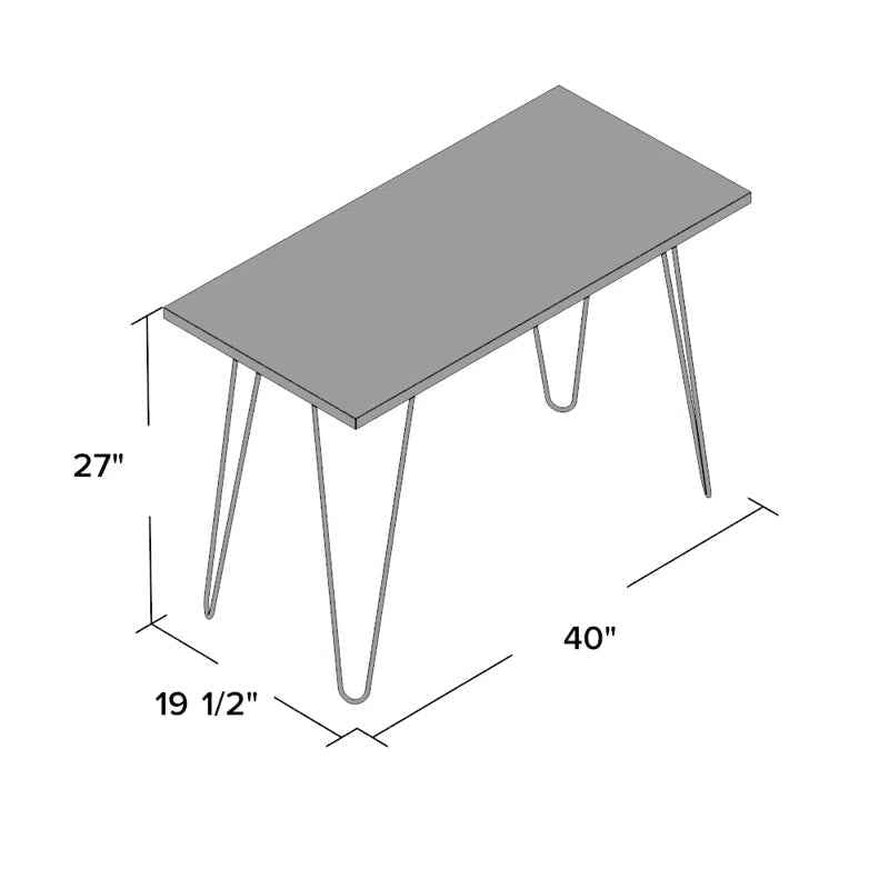Adlai Metal Writing Desk with Sturdy Base - Ergo Heights