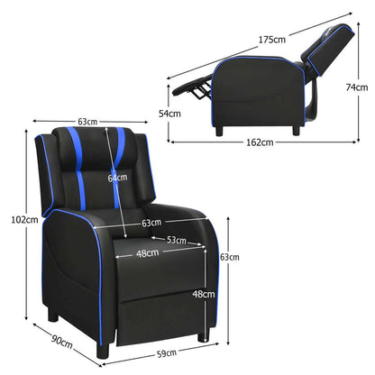 Adjustable Gaming Chair with Footrest Headrest and Lumbar Support