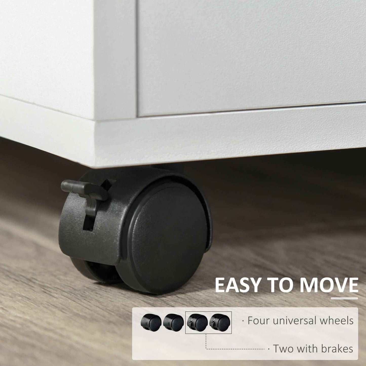 Multi-Storage Printer Unit Office Organisation 5 Compartments Wheels - Ergo Heights