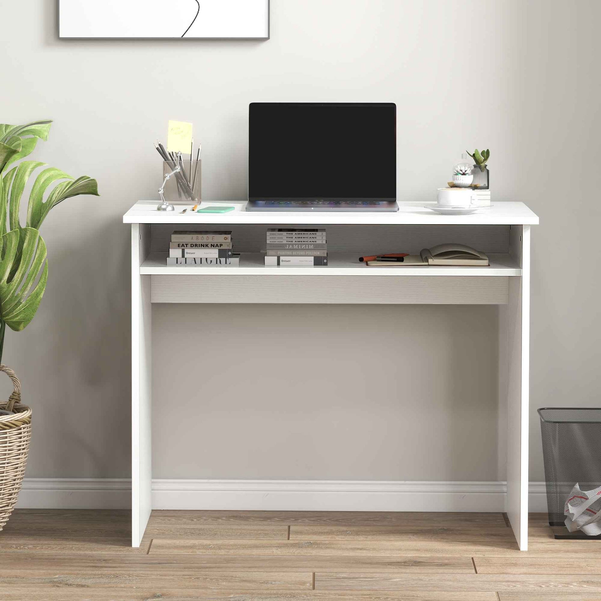 Writing Desk Laptop Table Workstation with Shelf Home Office - Ergo Heights