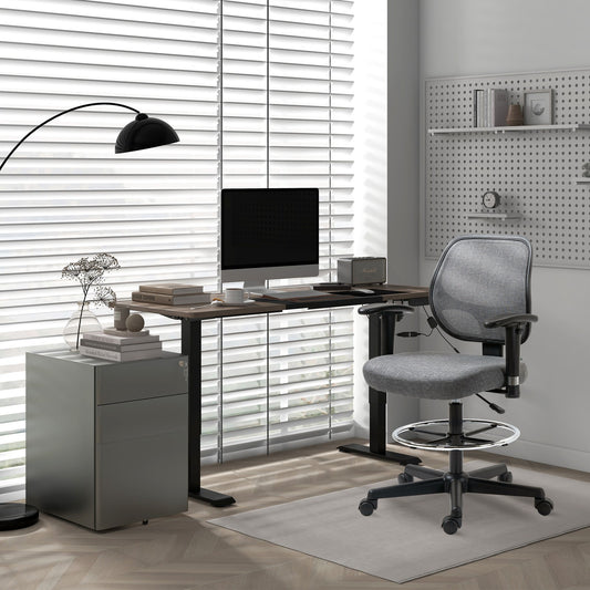 Height Adjustable Electric Standing Desk Stand up Desk for Home Office Black