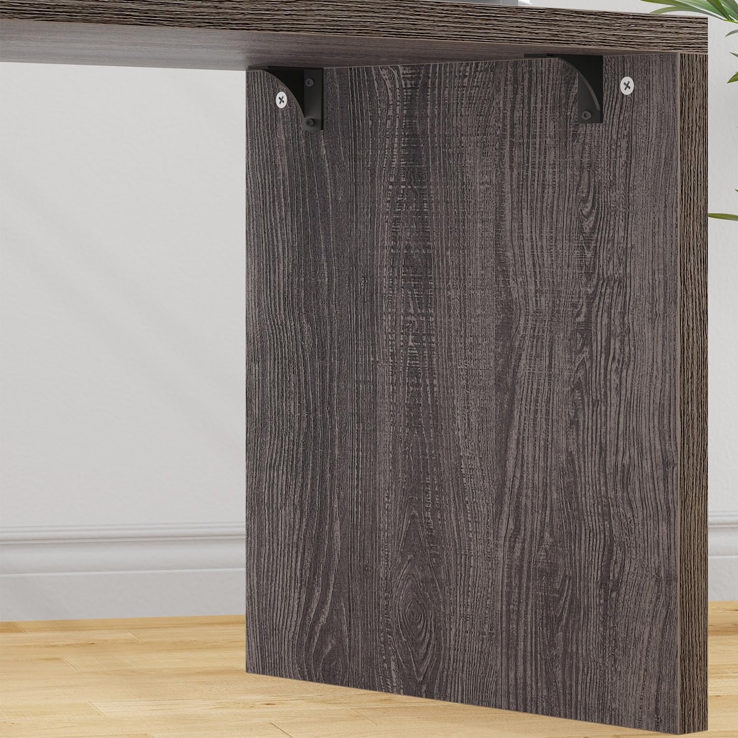 L Shaped Computer Desk Corner Home Office Desk with Drawers 150Cm Grey