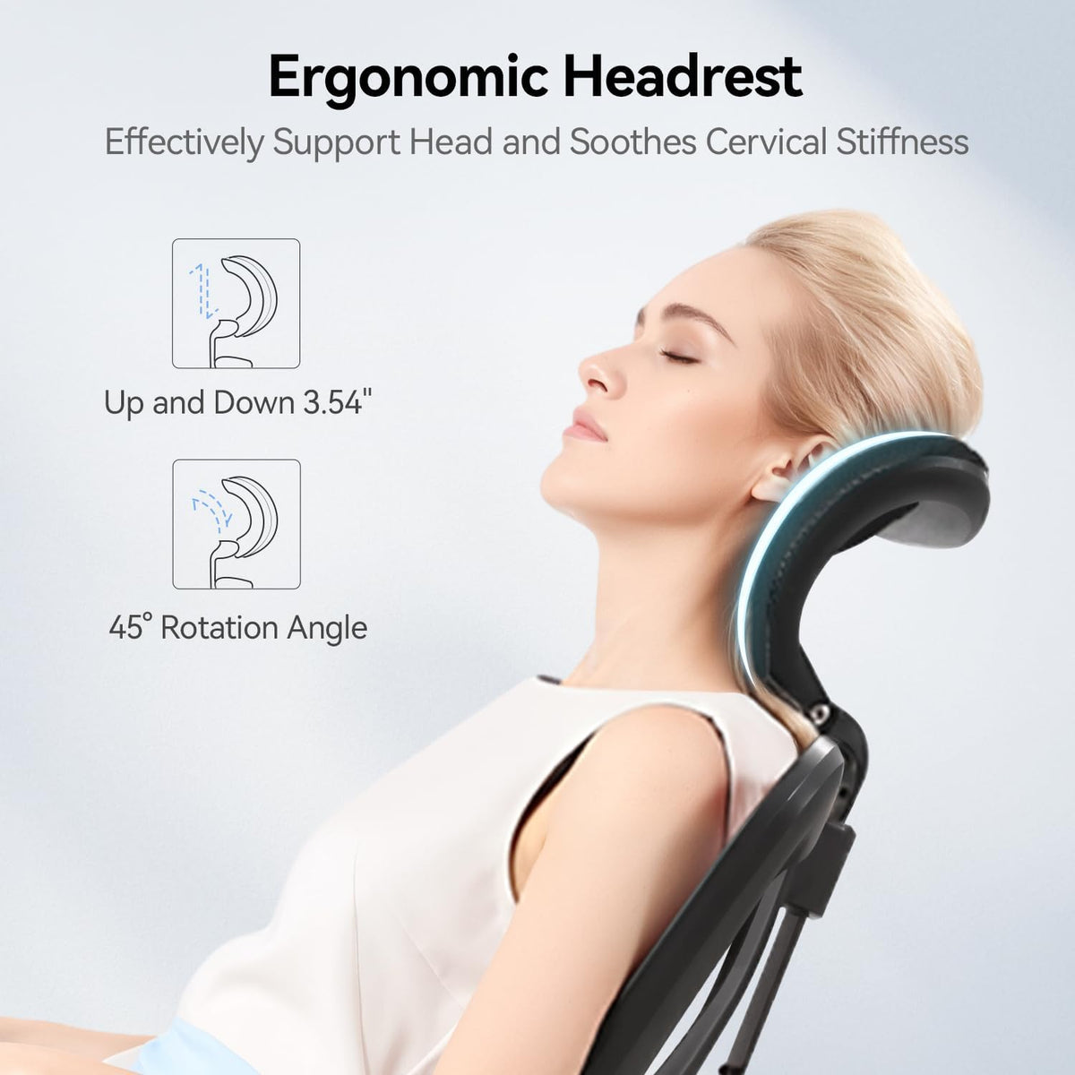M18 Ergonomic Office Chair, Adjustable Lumbar Support, 330 Lb, Black