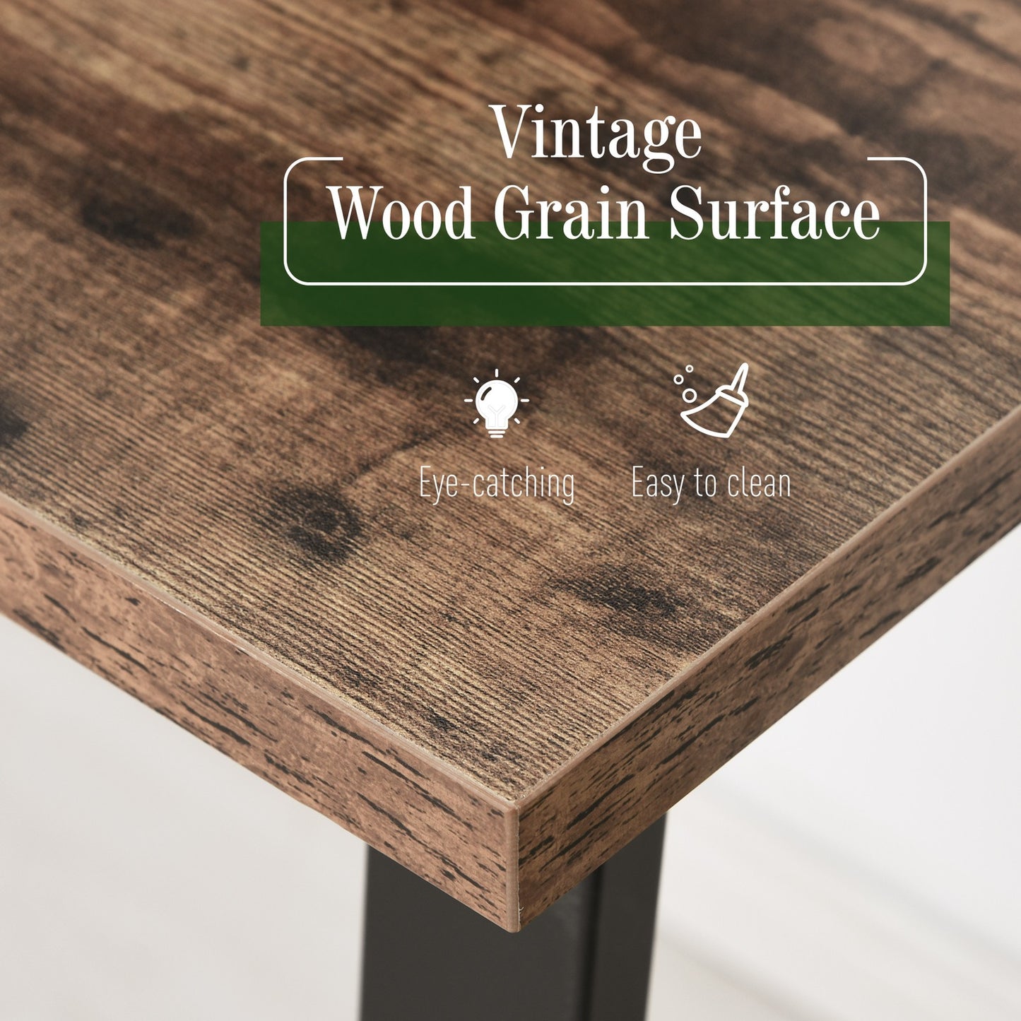 Industrial Writing Desk Simple Study Desk Metal Legs Home Office Workstation