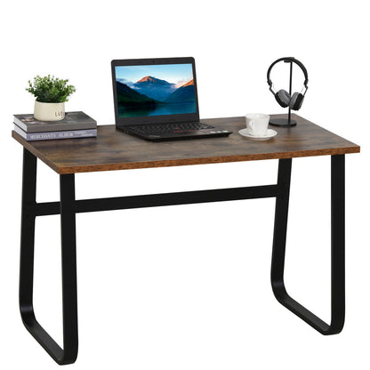 Industrial Writing Desk Simple Study Desk Metal Legs Home Office Workstation