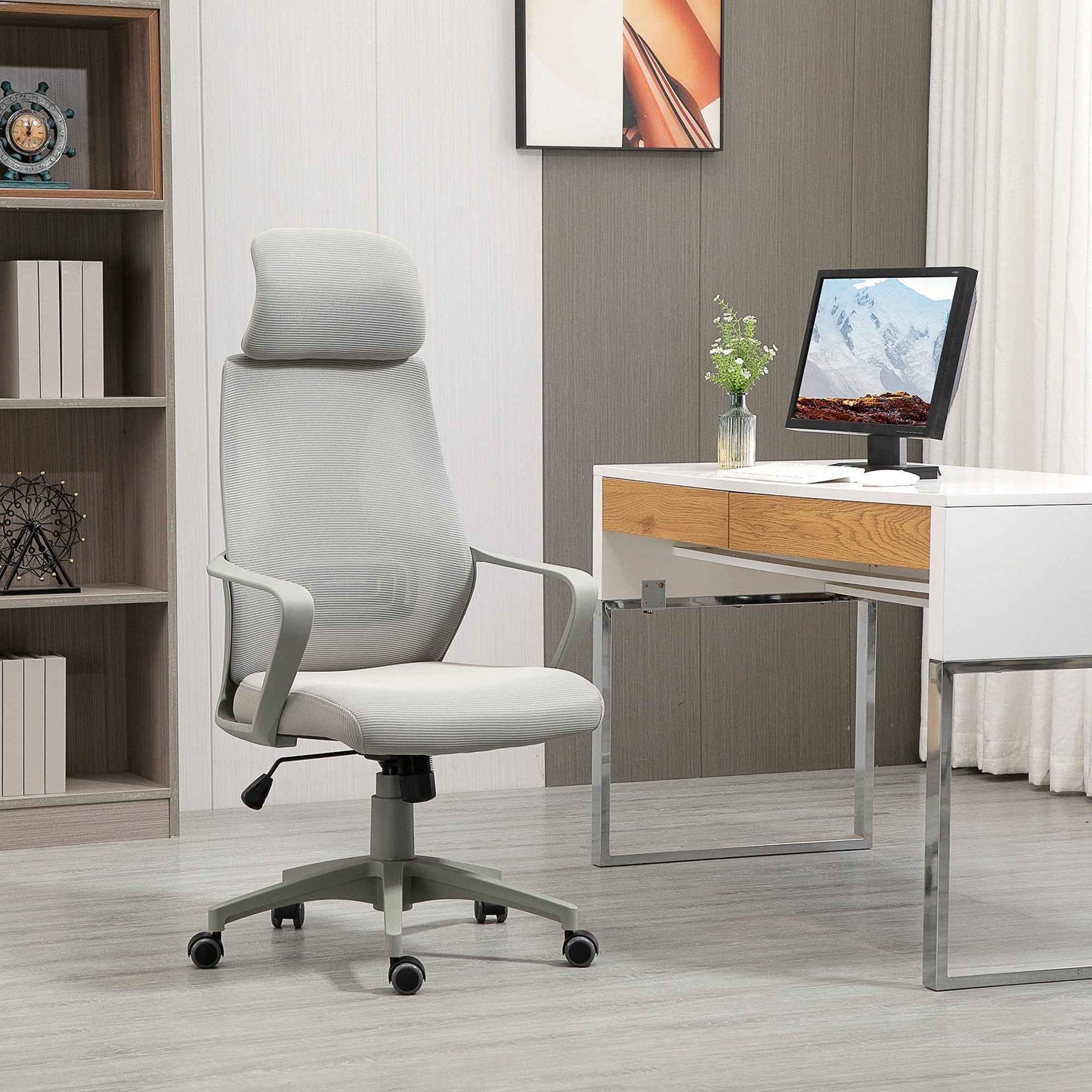 Elevate Your Workspace with the Ergonomic Mesh Fabric Desk Chair - Adjustable Height and High Backrest for Ultimate Comfort