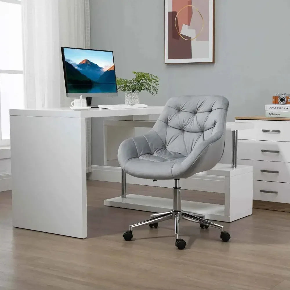 Velvet Home Office Chair with Adjustable Height - Ergo Heights
