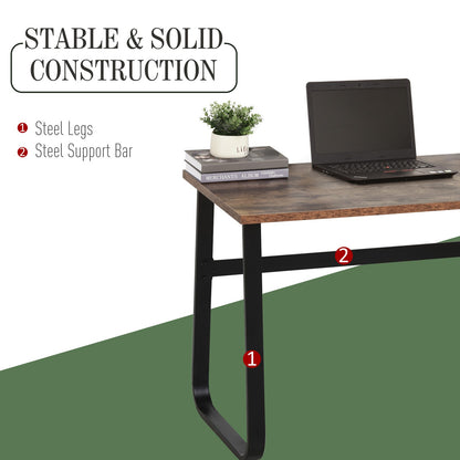 Industrial Writing Desk Simple Study Desk Metal Legs Home Office Workstation