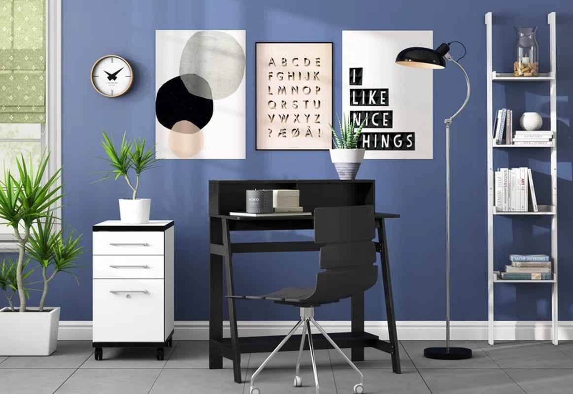 Annie Study Desk with Hutch and 3 Tiers - Ergo Heights