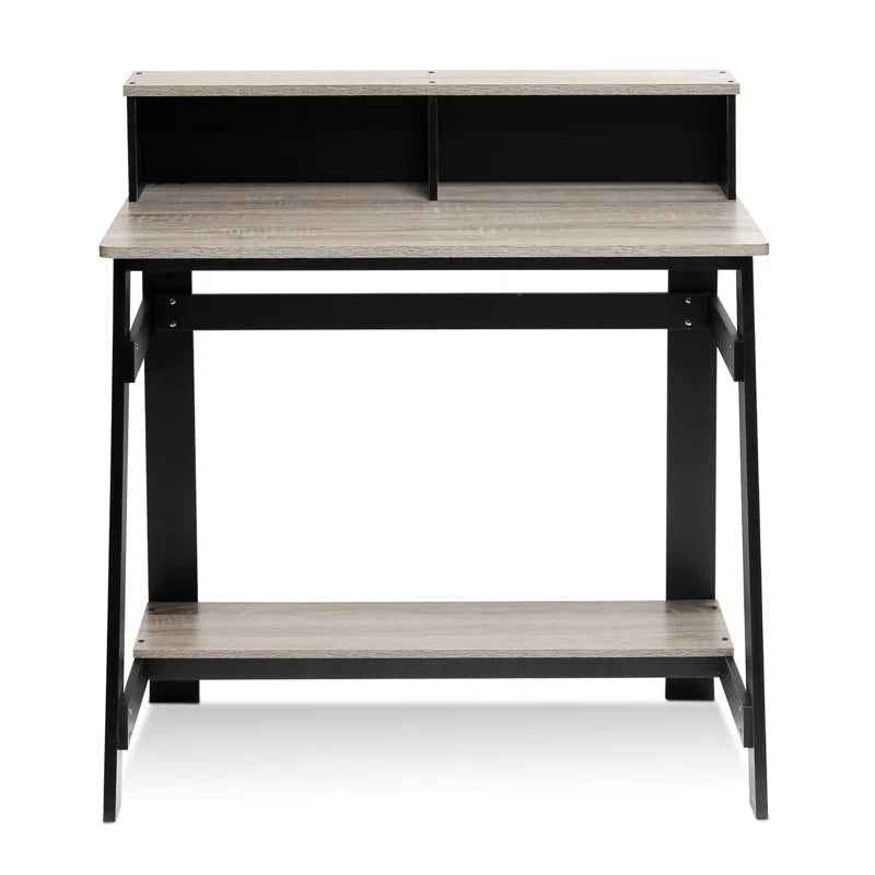 Annie Study Desk with Hutch and 3 Tiers - Ergo Heights
