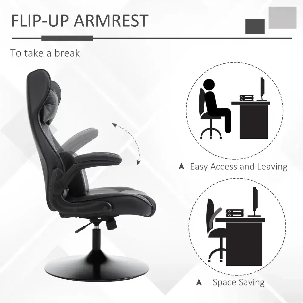 Gaming Chair Home Office Chair Swivel Pedestal Base Lumbar Support - Ergo Heights