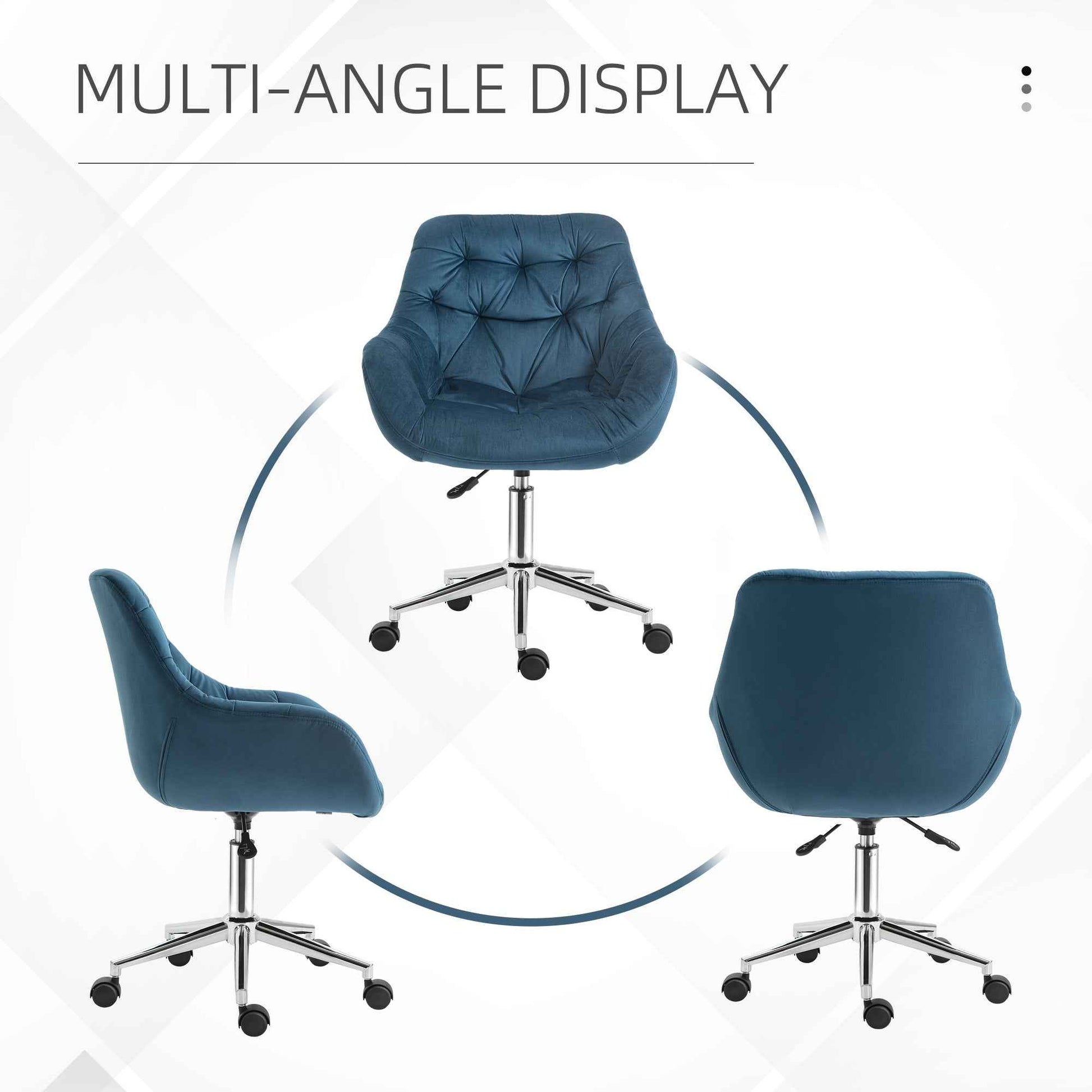 Velvet Home Office Chair with Adjustable Height - Ergo Heights