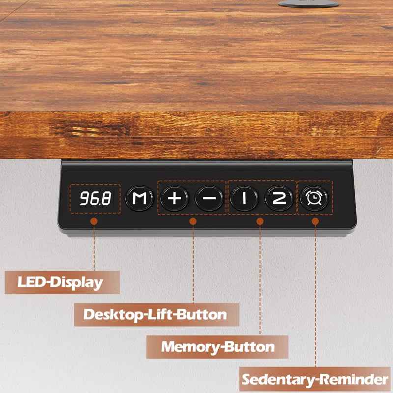 Electric Standing Desk Height Adjustable Desk Sit Stand Desk with Time Reminder Stand up Desk 3 Memory Setting Electric Desk